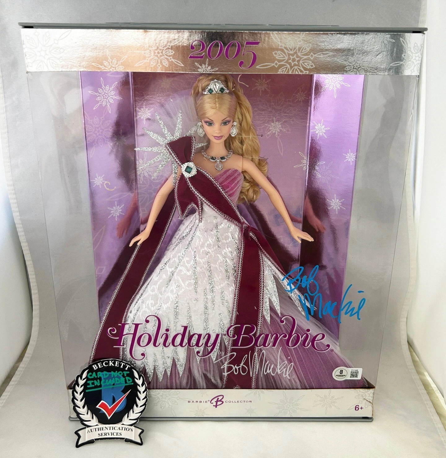 Bob Mackie Signed 2005 Holiday Barbie Beckett BAS COA