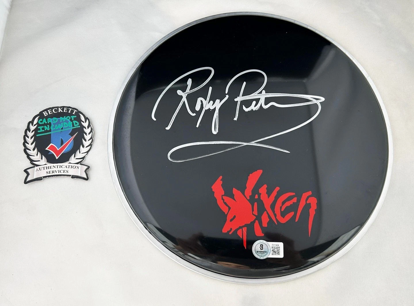 Roxy Petrucci Signed Drumhead Vixen Beckett BAS COA