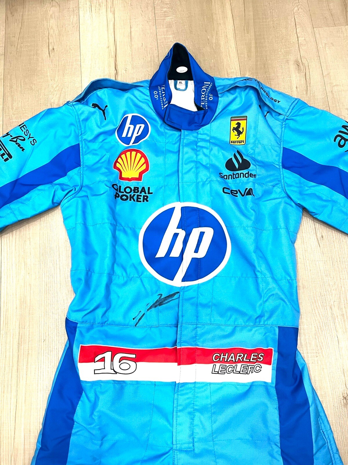 Charles Leclerc Hand Signed Miami Ferrari Replica Race Suit F1 Formula JSA Cert