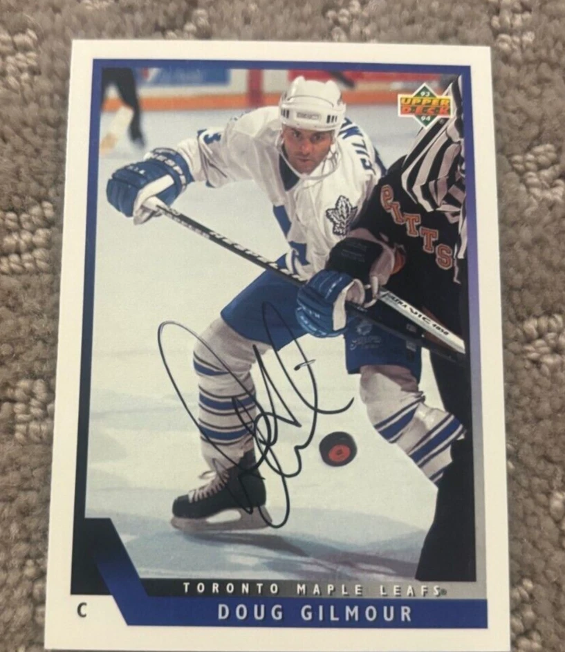 1993-94 Upper Deck #382 Doug Gilmour signed autographed card Toronto Maple Leafs