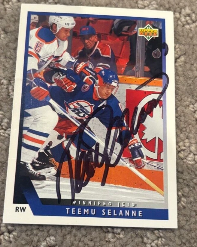 1993-94 Upper Deck - #448 Teemu Selanne signed autographed card
