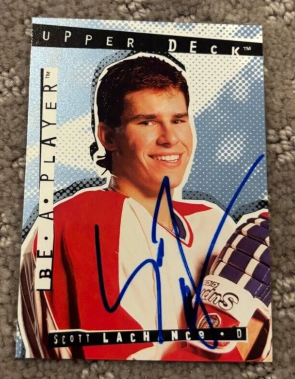 1994-95 Upper Deck Be a Player - #R44 Scott Lachance signed autographed card IP