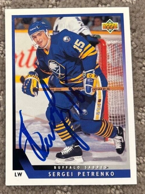 1993-94 Upper Deck - #450 Sergei Petrenko signed autographed card Buffalo Sabres