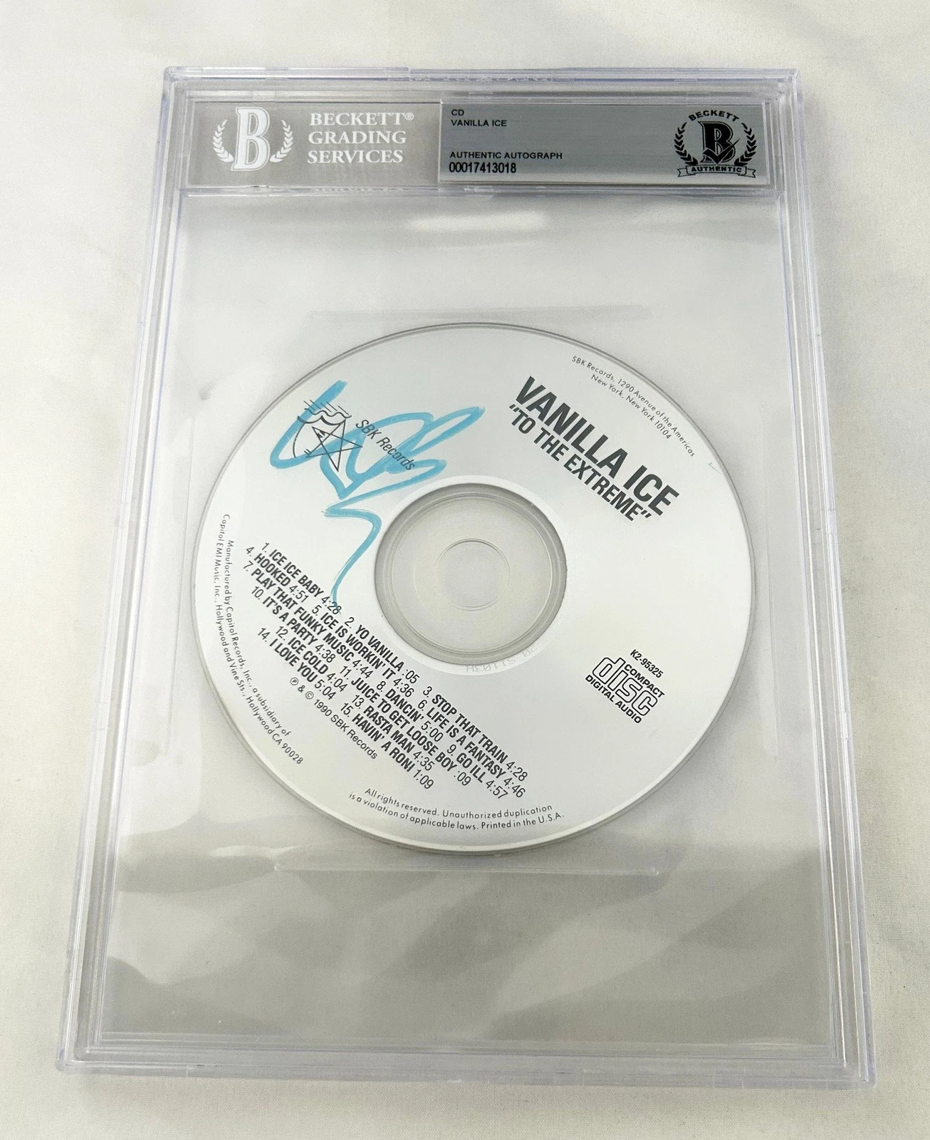 Vanilla Ice Signed CD To The Extreme Beckett BAS 2 COA