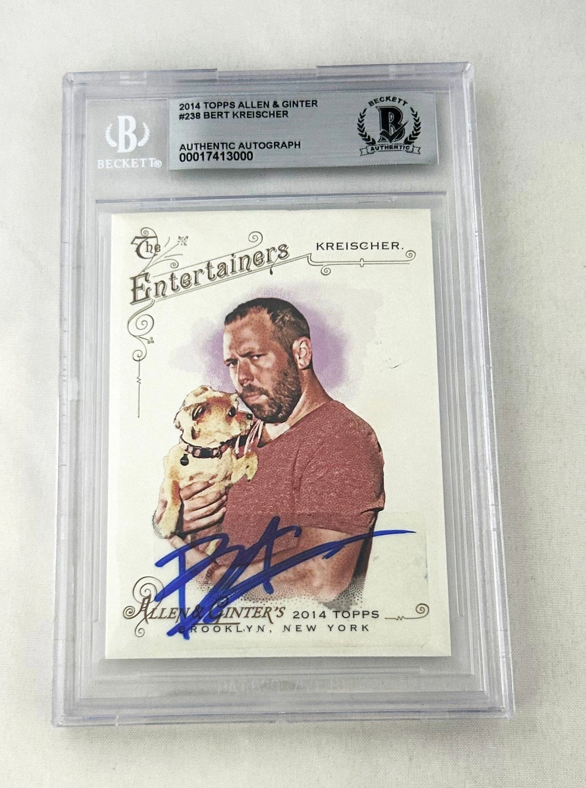 Bert Kreischer Signed Card 2014 Topps Allen & Ginter #238 Beckett BAS COA