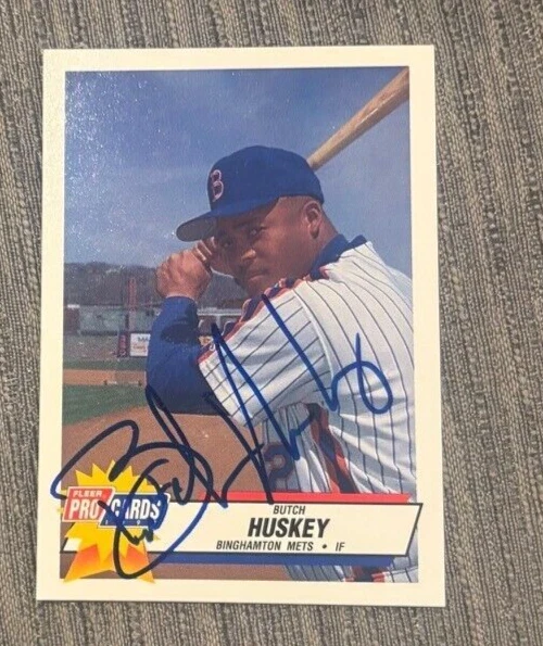 1993 New York Binghamton Mets BUTCH HUSKEY Signed Card autographed AUTO RC