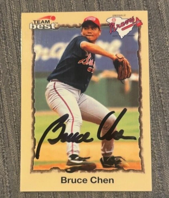 BRUCE CHEN AUTOGRAPHED SIGNED 1998 TEAM BEST CARD Atlanta Braves