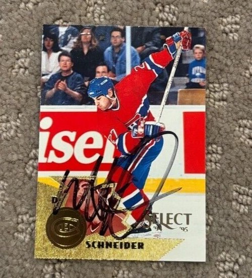 1994-95 Select Canadiens Hockey #23 Mathieu Schneider signed autographed card
