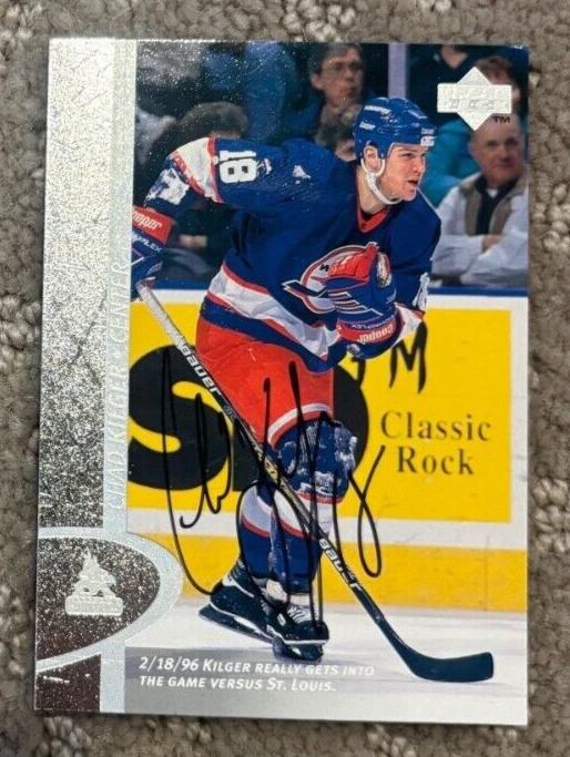 1996-97 Upper Deck Jets Hockey Card #130 Chad Kilger signed autographed card