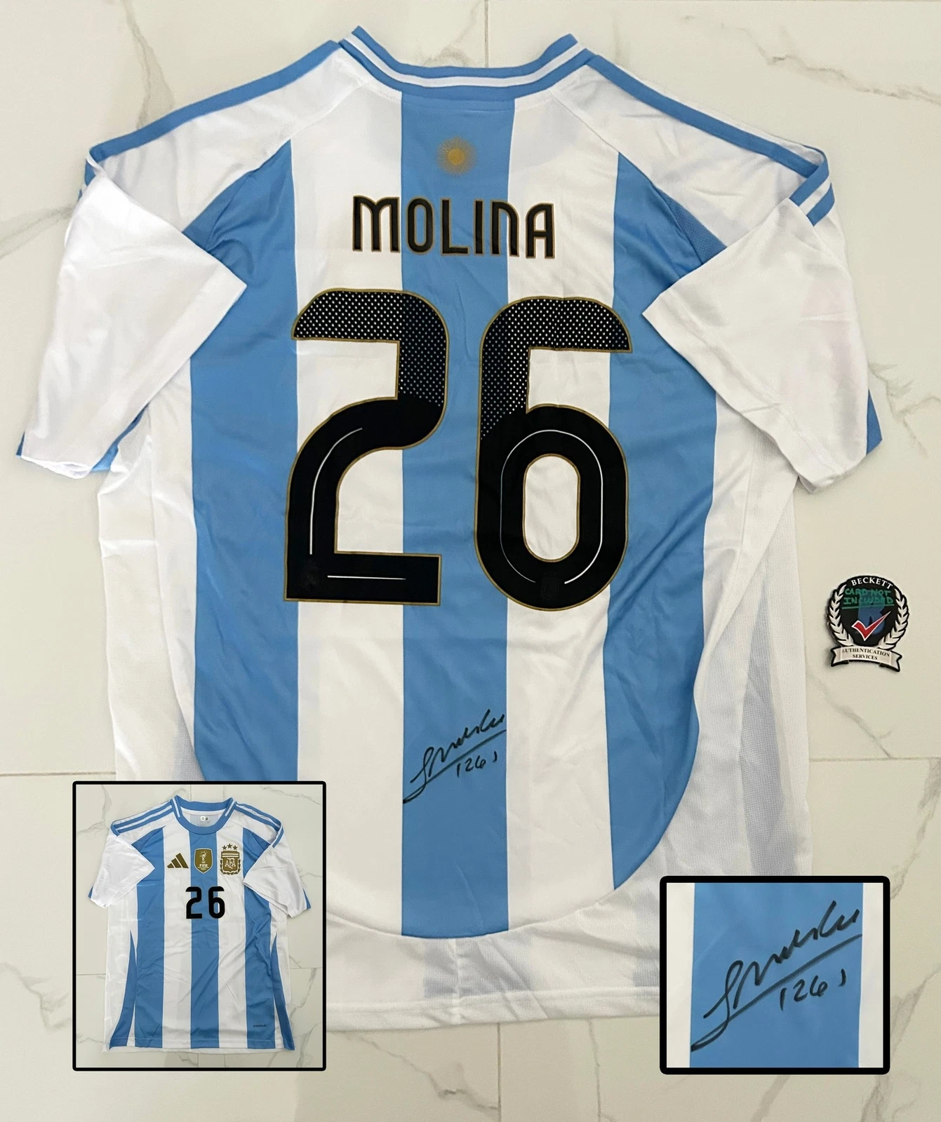 Nahuel Molina Signed Jersey FC Argentina Beckett BAS COA