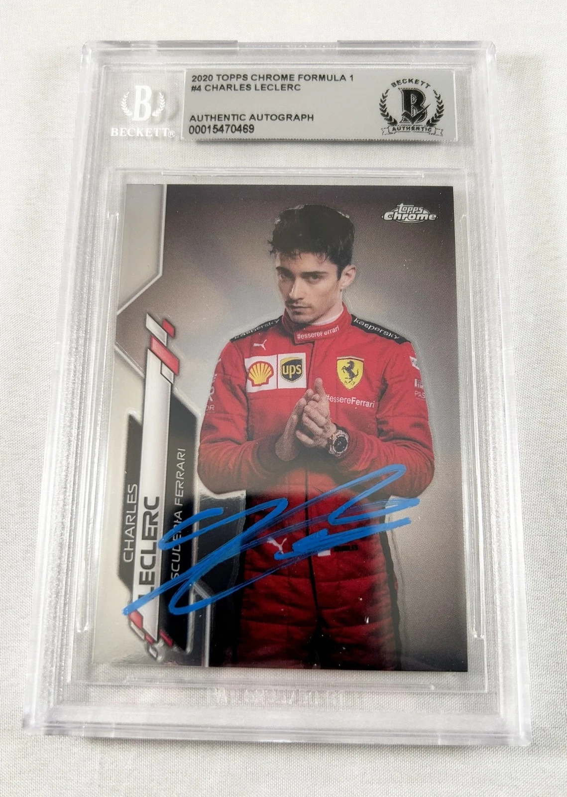 Charles Leclerc Signed Rookie Card 2020 Topps Chrome Formula 1 F1 Ferrari Bec...