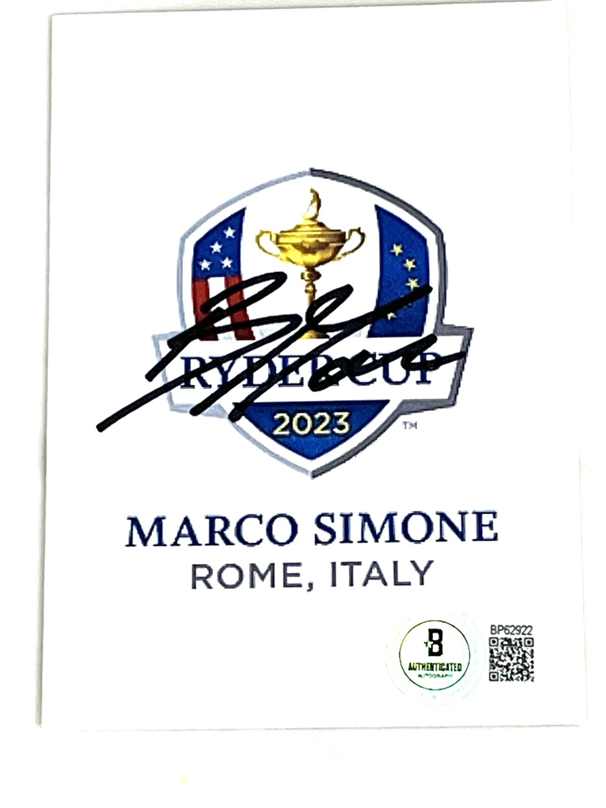 Robert MacIntyre Signed 2023 Ryder Cup Scorecard Champion Marco Simone Beckett