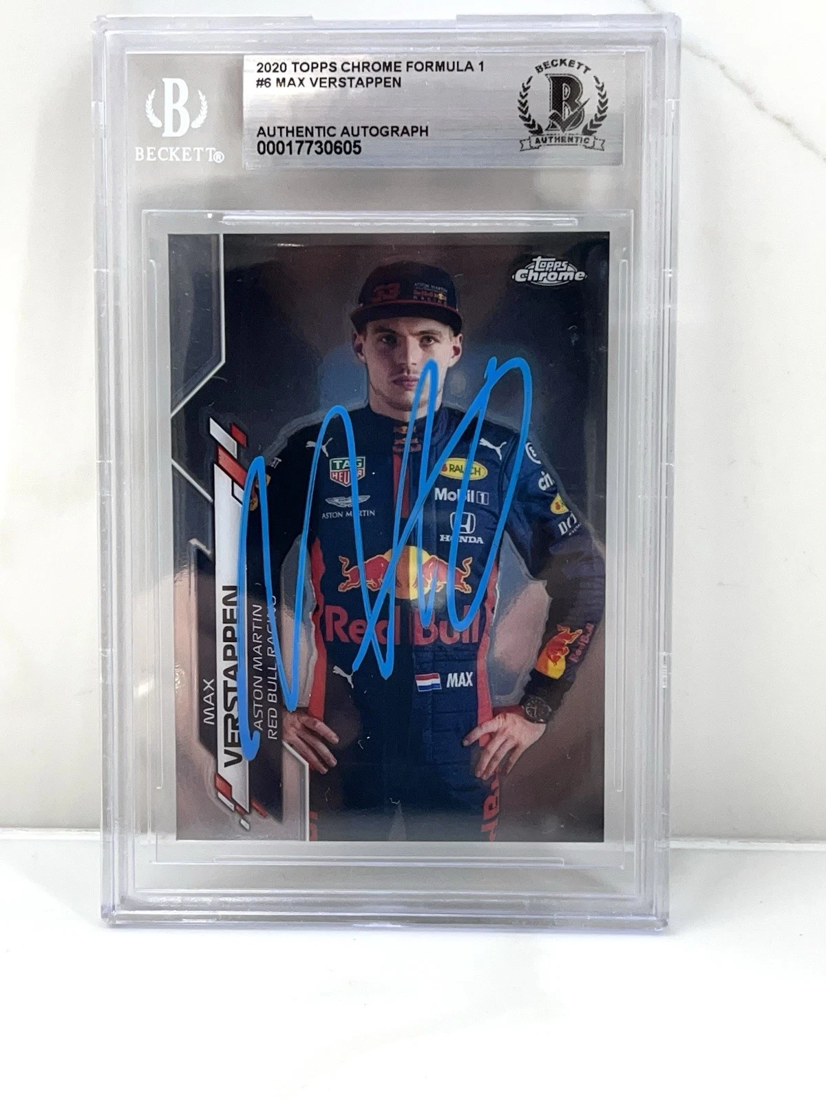 MAX VERSTAPPEN SIGNED 2020 TOPPS RC ROOKIE CARD CHROME F1 FORMULA 1 #6 BECKETT