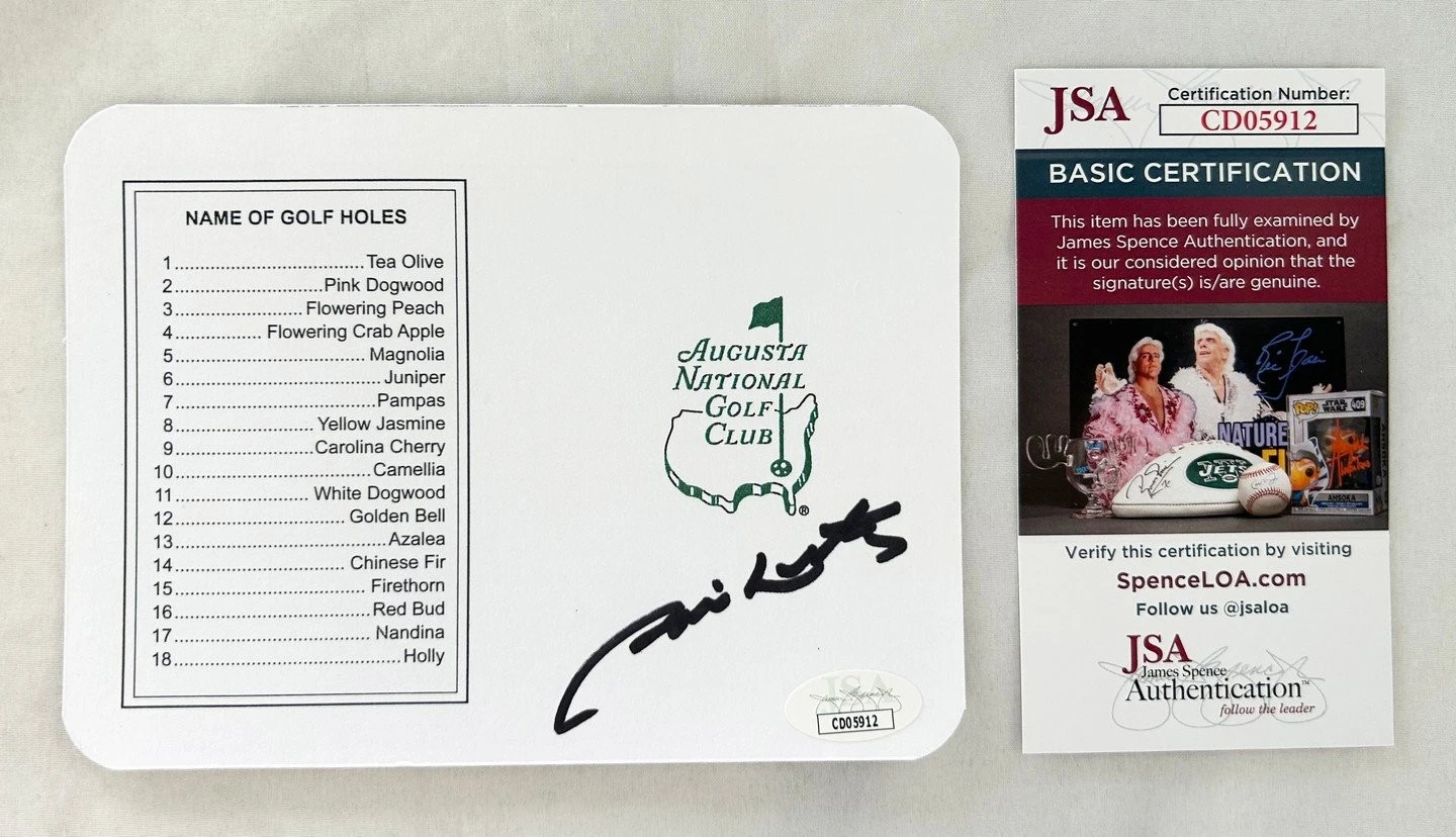 Jim Nantz Signed Masters Scorecard JSA 3 COA
