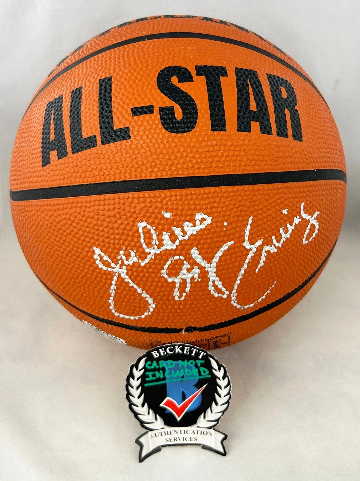 Dr. J Julius Erving Signed All Star Basketball Philadelphia 76ers Beckett BAS...