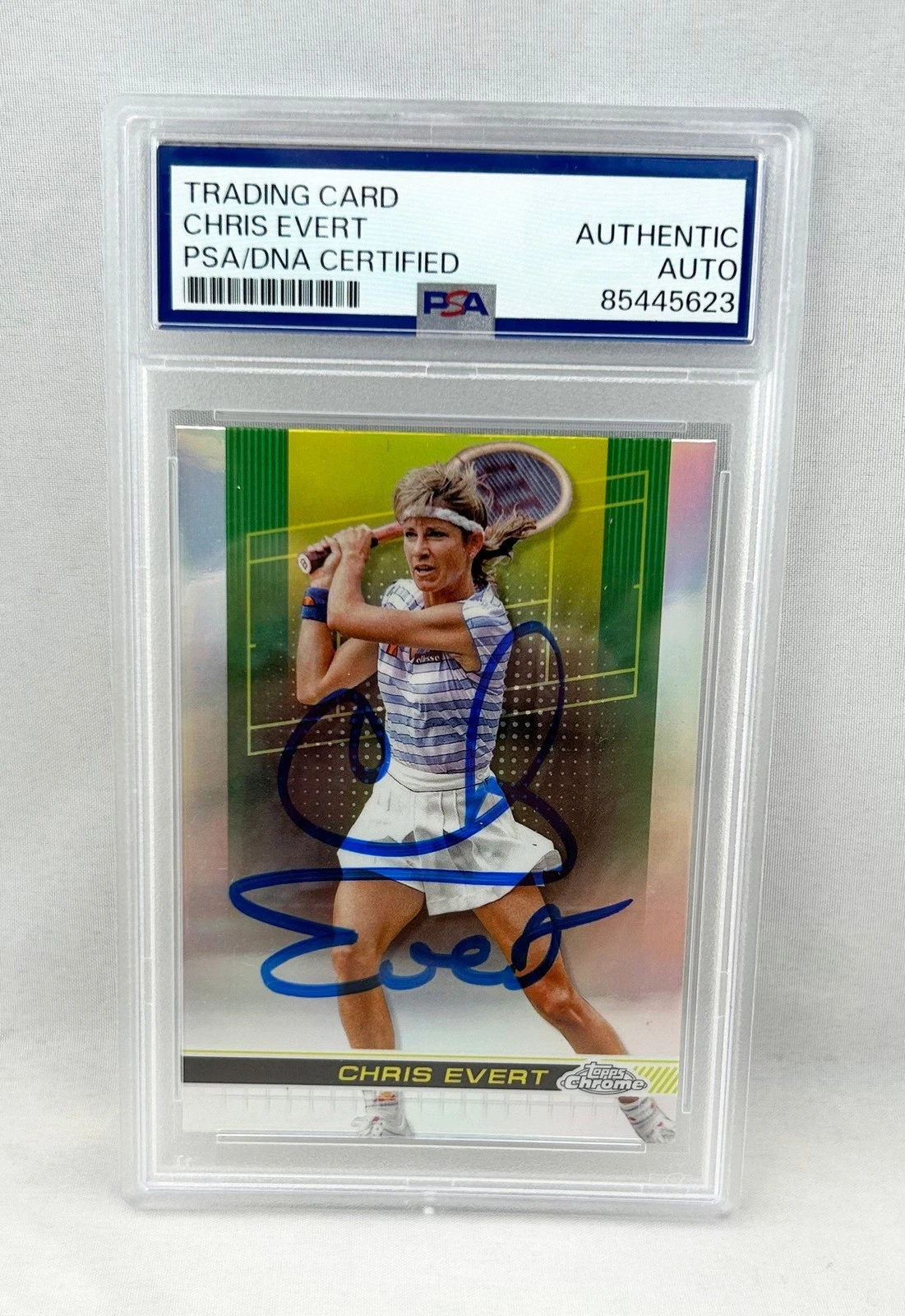 Chris Evert Signed Card 2024 Topps Chrome Refractor #166 PSA/DNA COA