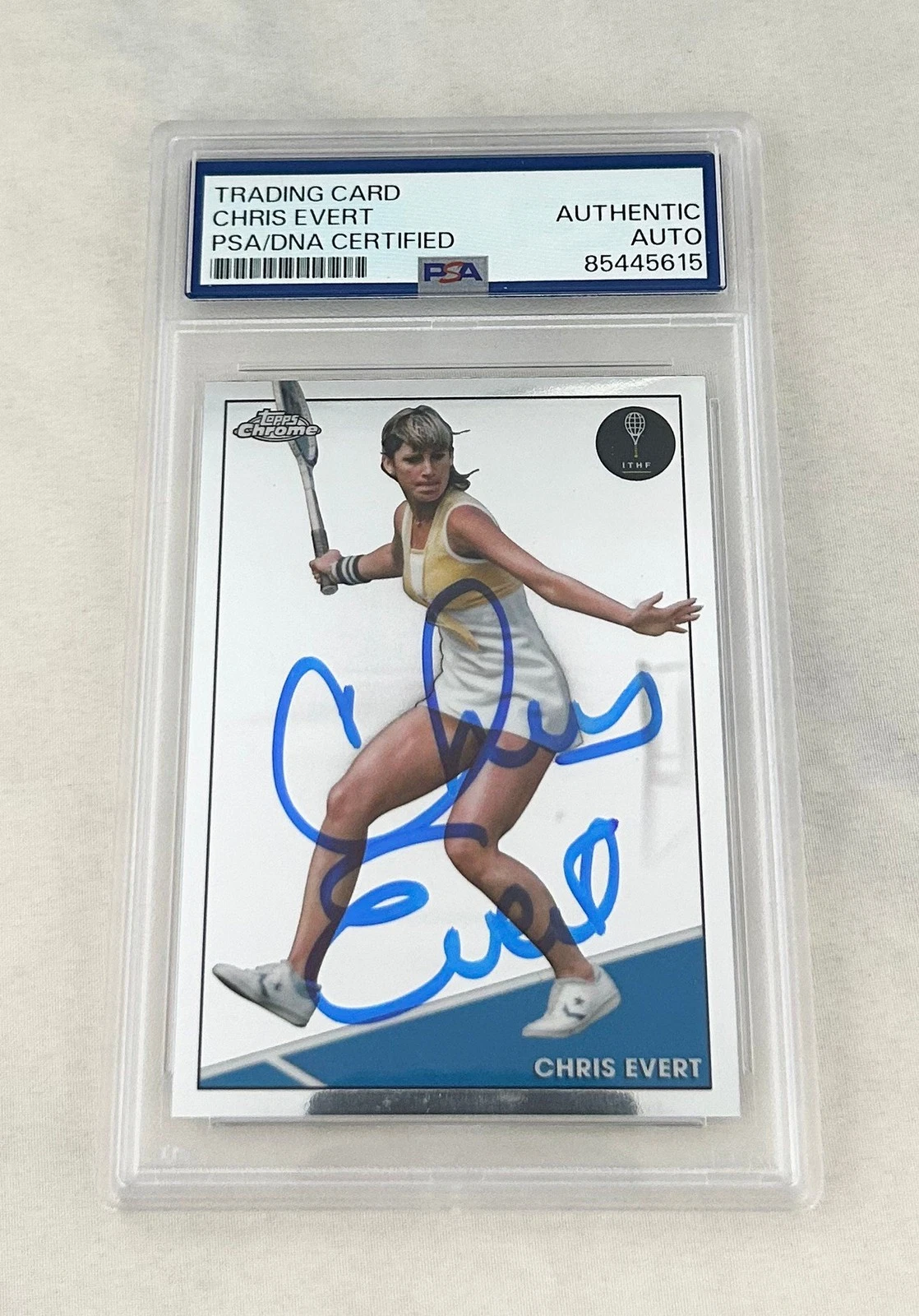 Chris Evert Signed Card 2021 Topps Chrome #99 PSA/DNA COA