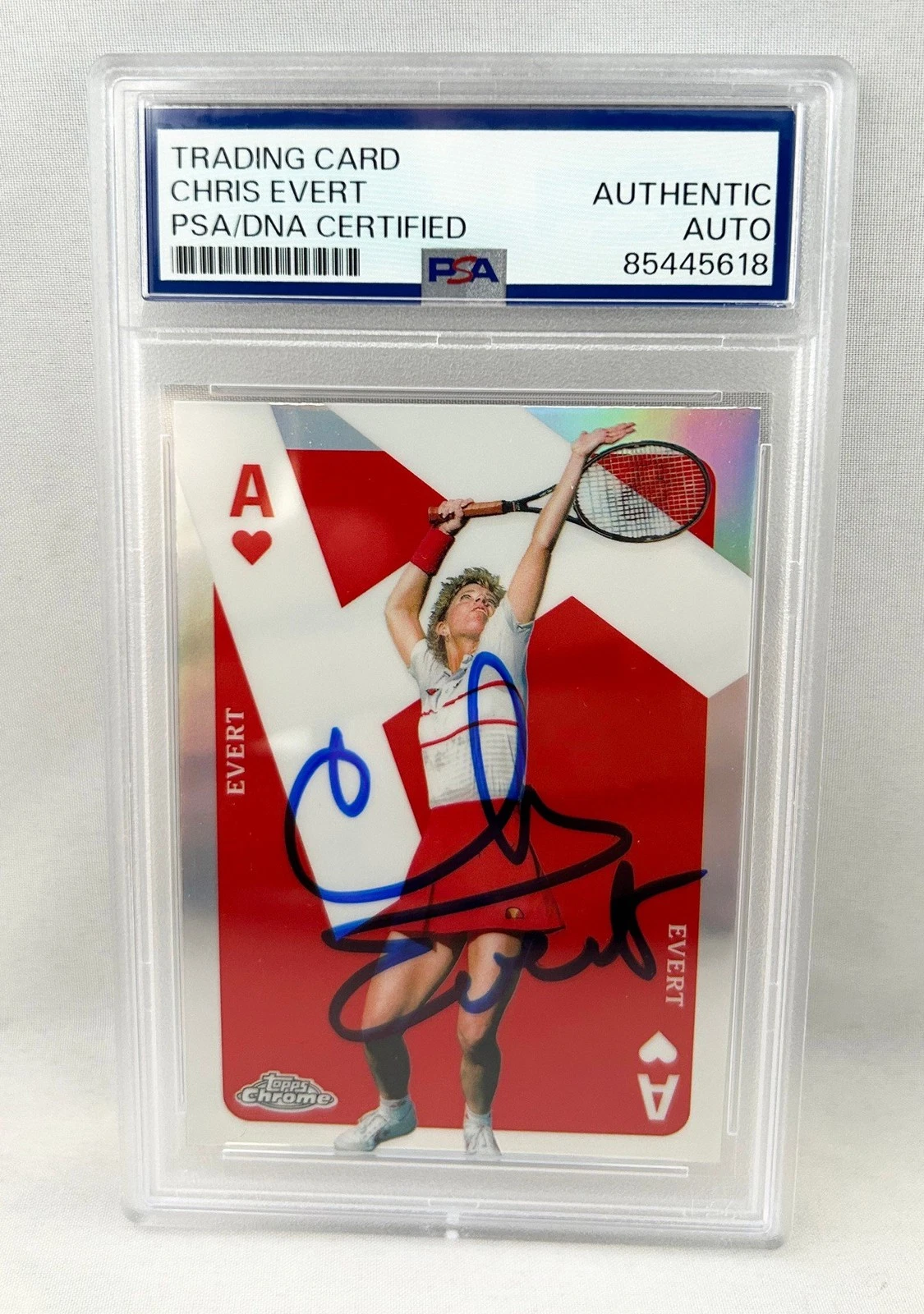 Chris Evert Signed Card 2024 Topps Chrome Red Aces Silver Prizm #CAS-CE PSA/D...