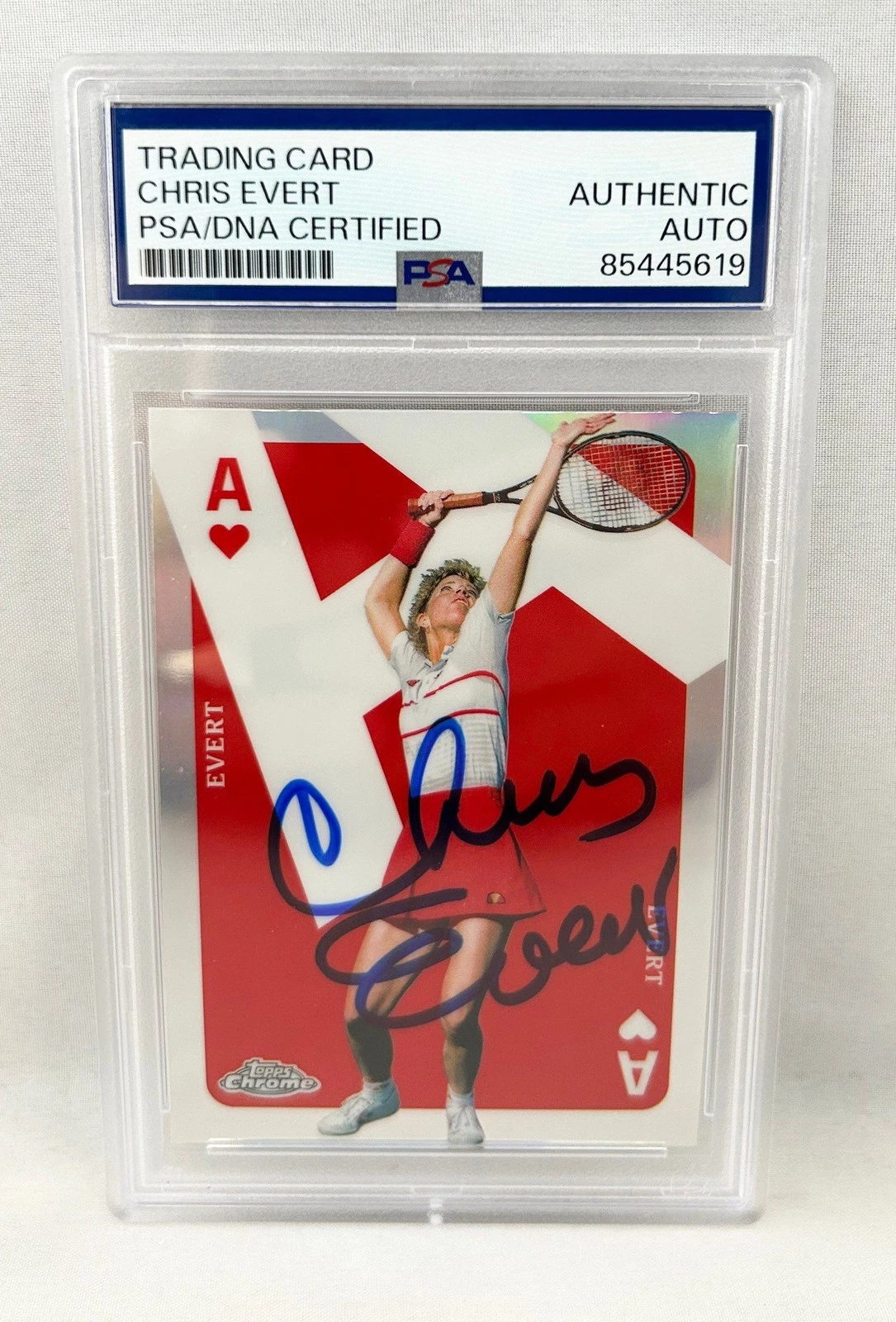 Chris Evert Signed Card 2024 Topps Chrome Red Aces Silver Prizm #CAS-CE PSA/D...