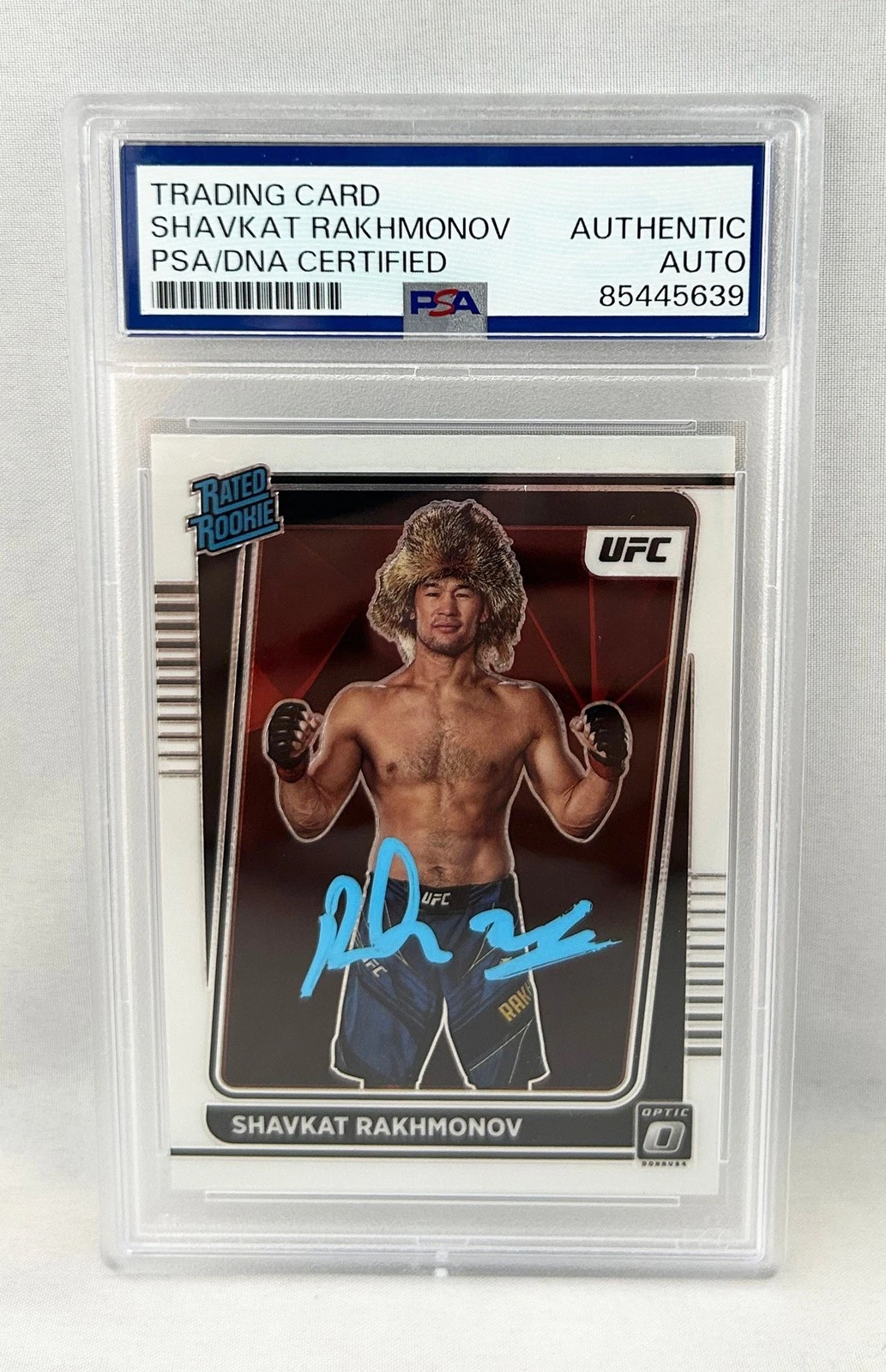 Shavkat Rakhmonov Signed Rookie Card 2022 Donruss Optic #115 PSA/DNA COA