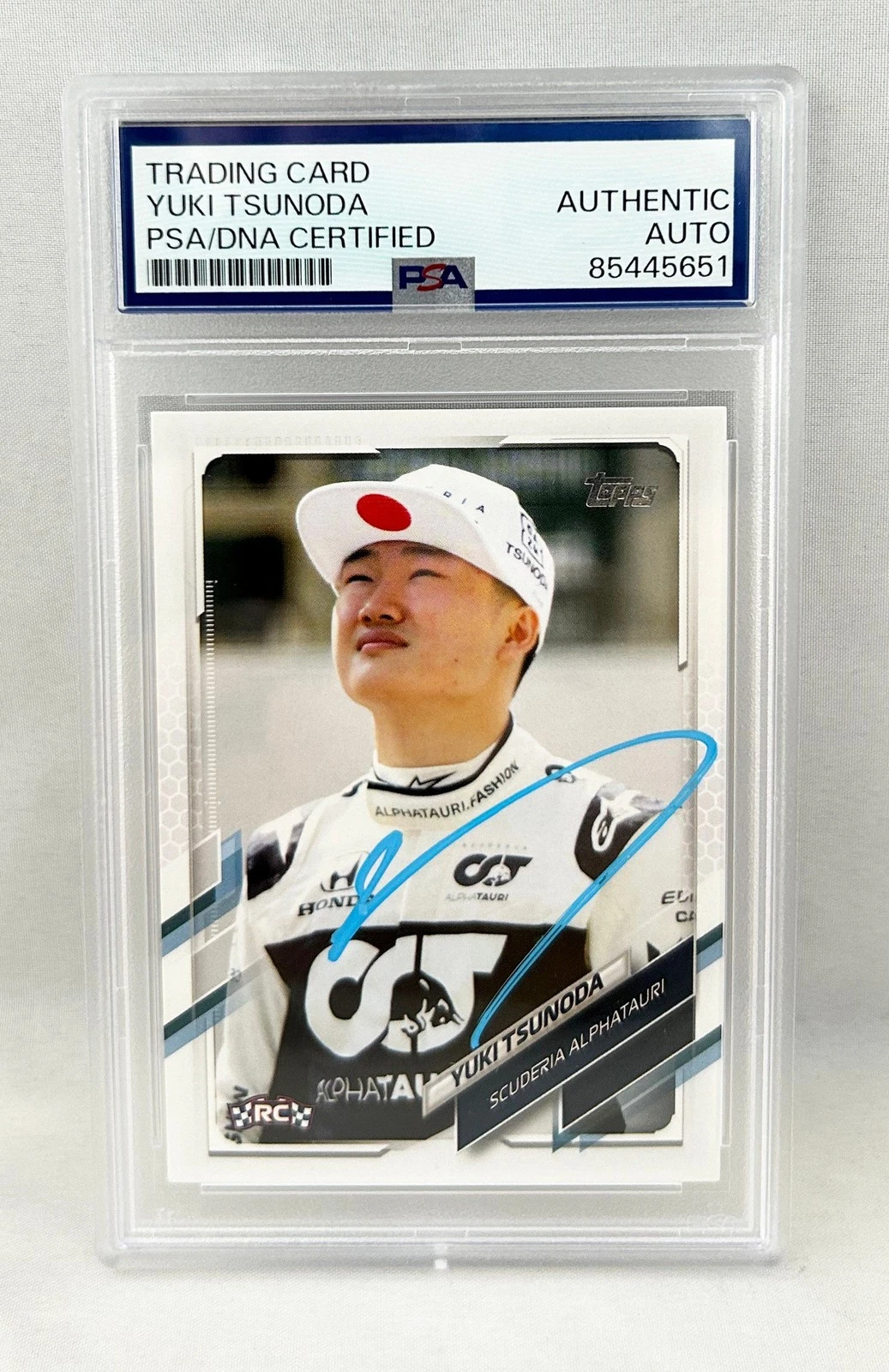 Yuki Tsunoda Signed Rookie Card 2021 Topps Formula 1 #49 PSA/DNA COA