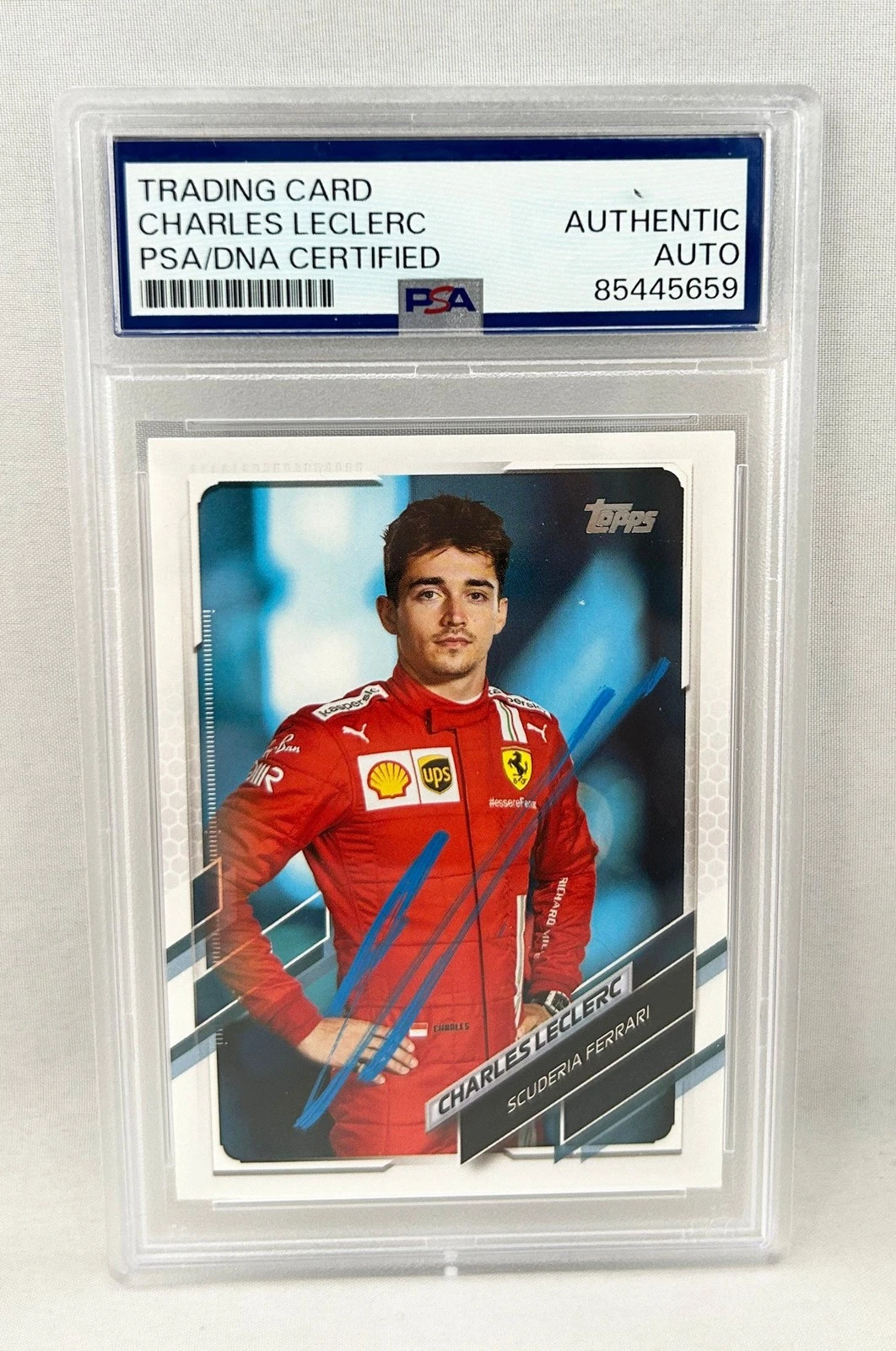 Charles Leclerc Signed Card 2021 Topps Formula 1 #11 PSA/DNA COA