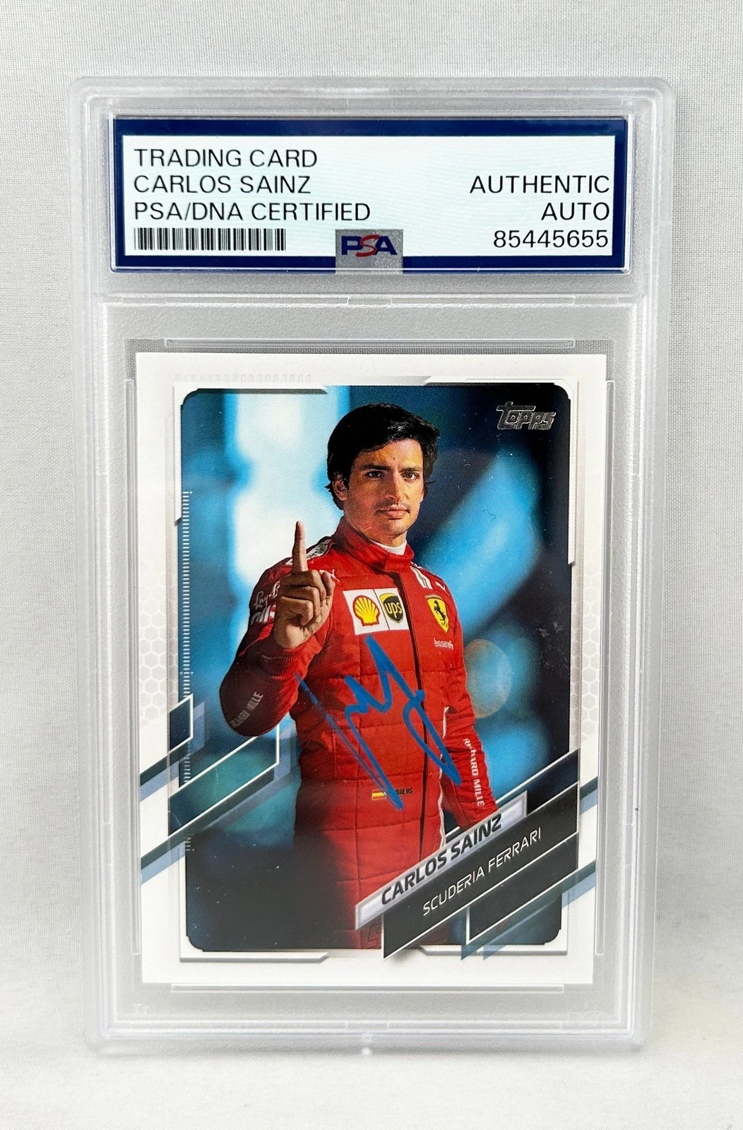 Carlos Sainz Signed Card 2021 Topps Formula 1 #12 PSA/DNA COA