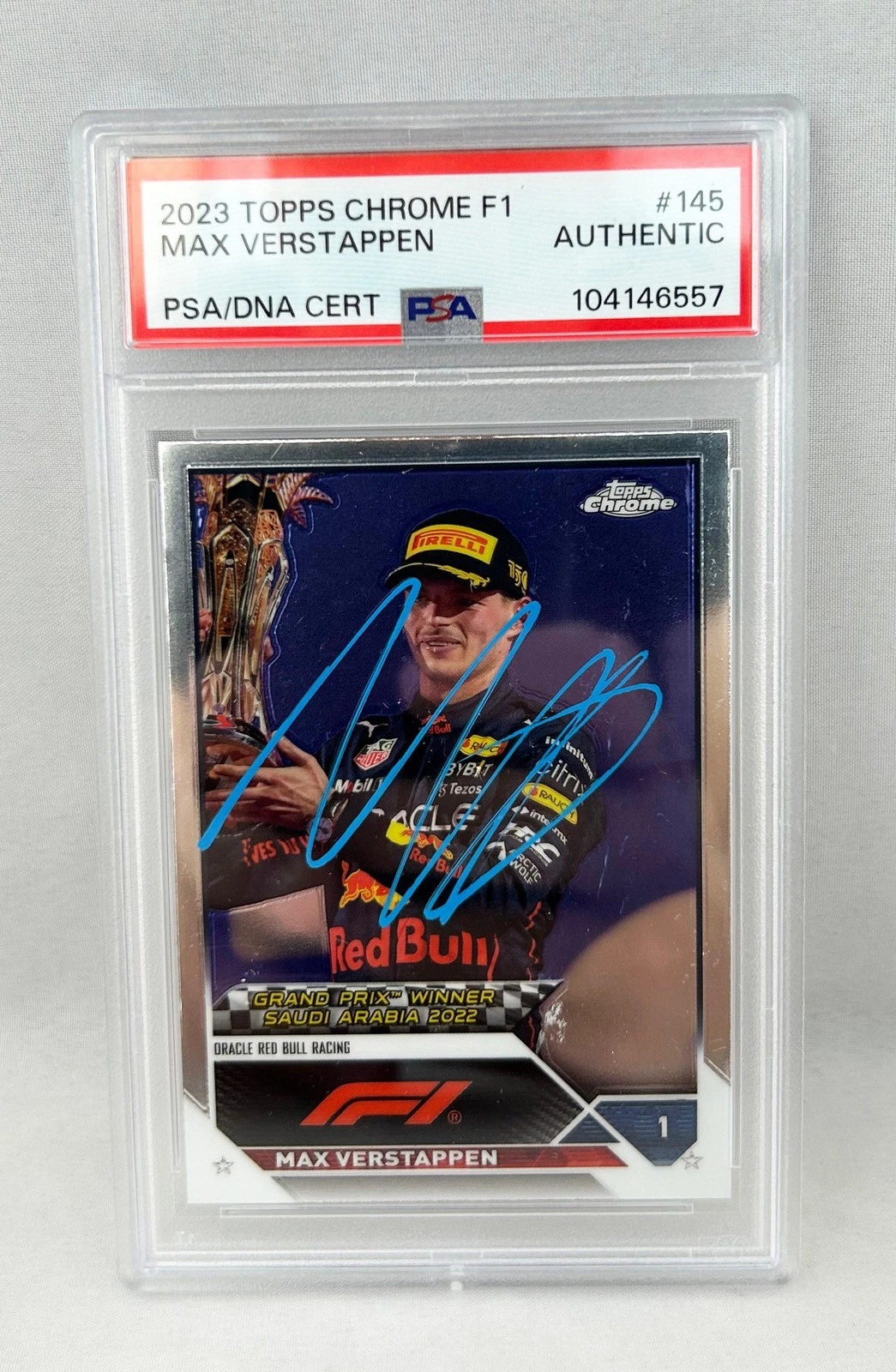 Max Verstappen Signed Card 2023 Topps Chrome #145 PSA/DNA COA