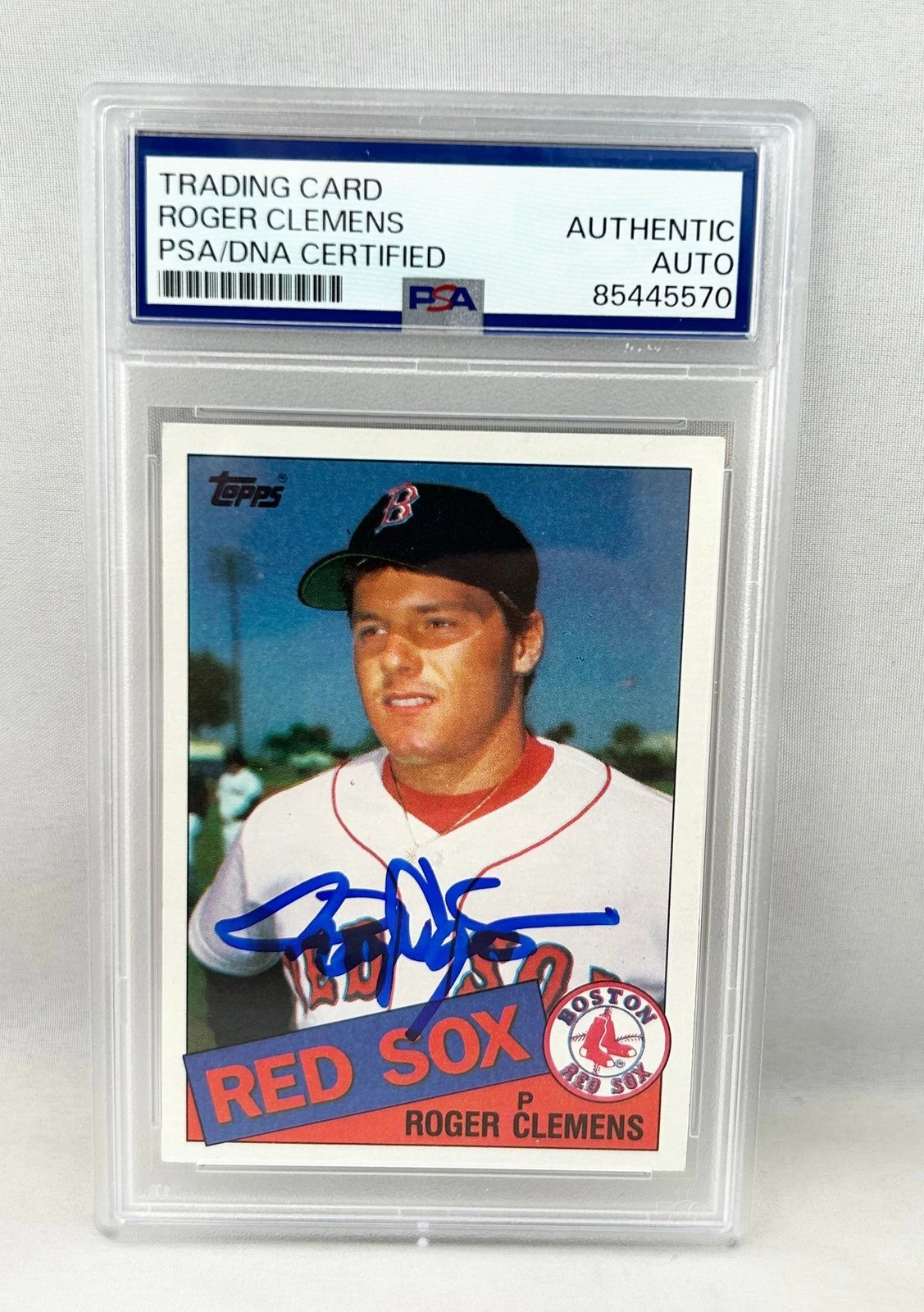 Roger Clemens Signed Rookie Card 1985 Topps #181 PSA/DNA COA