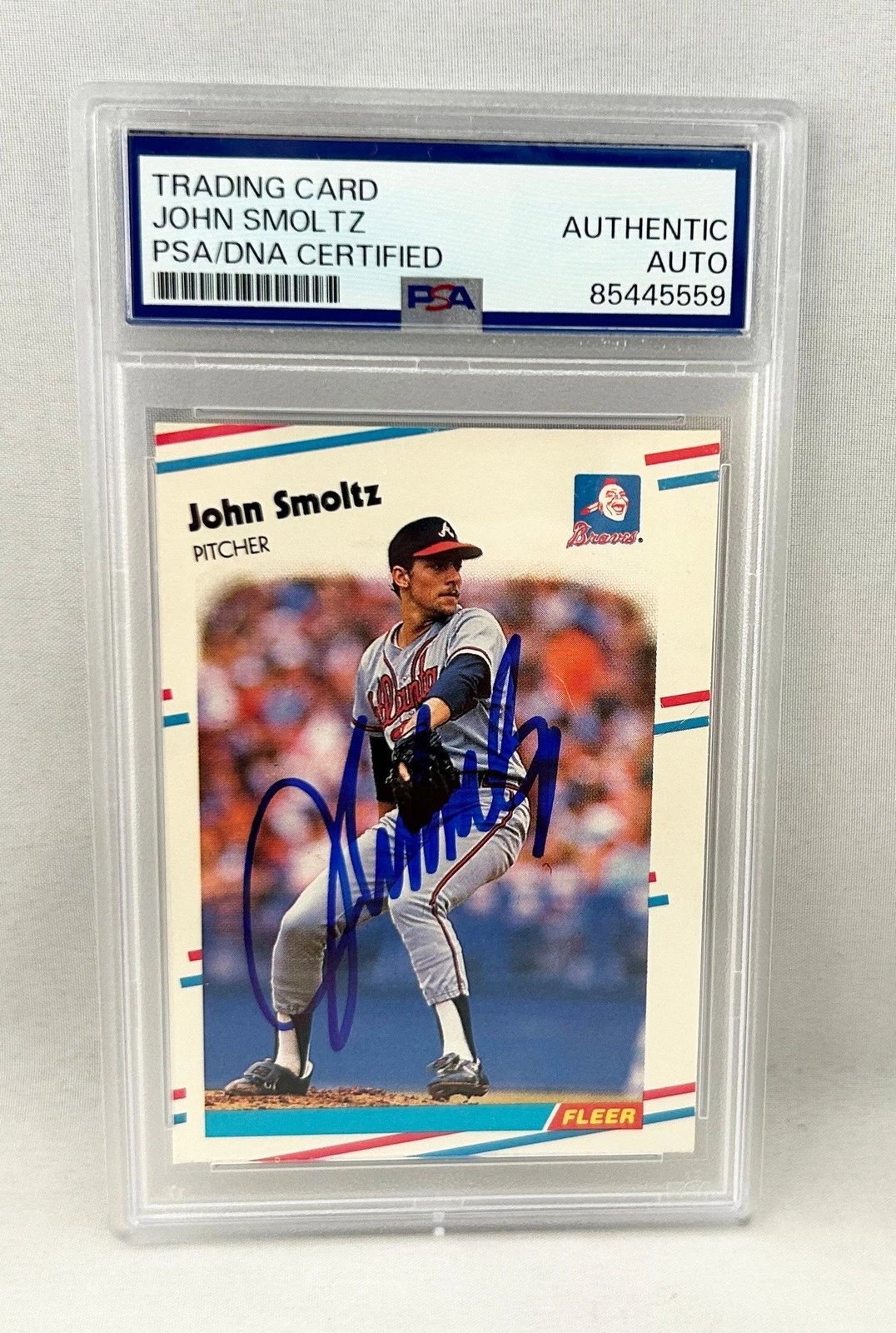 John Smoltz Signed Rookie Card 1988 Fleer Update #U-74 PSA/DNA COA