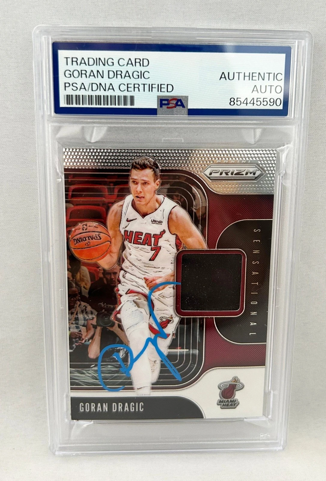Goran Dragic Signed Jersey Card 2019 Panini Prizm #SS-GDR PSA/DNA COA