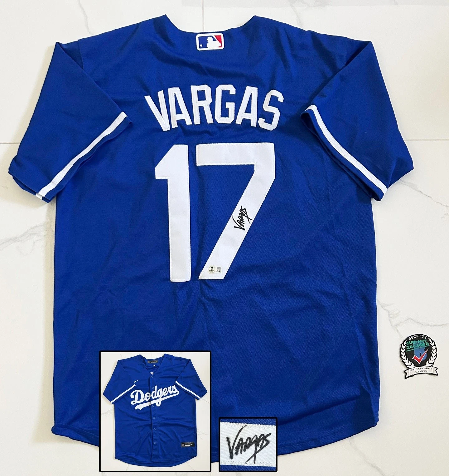 Miguel Vargas Signed Jersey Los Angeles Dodgers Beckett BAS 1 COA