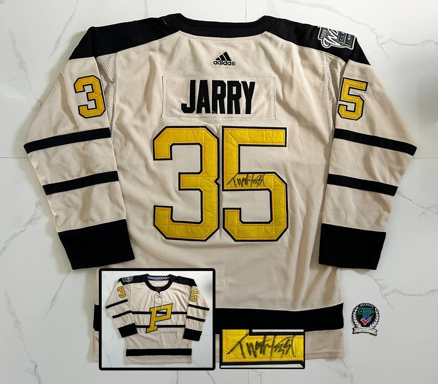 Tristan Jarry Signed Jersey 2023 Winter Classic Pittsburgh Penguins Beckett B...
