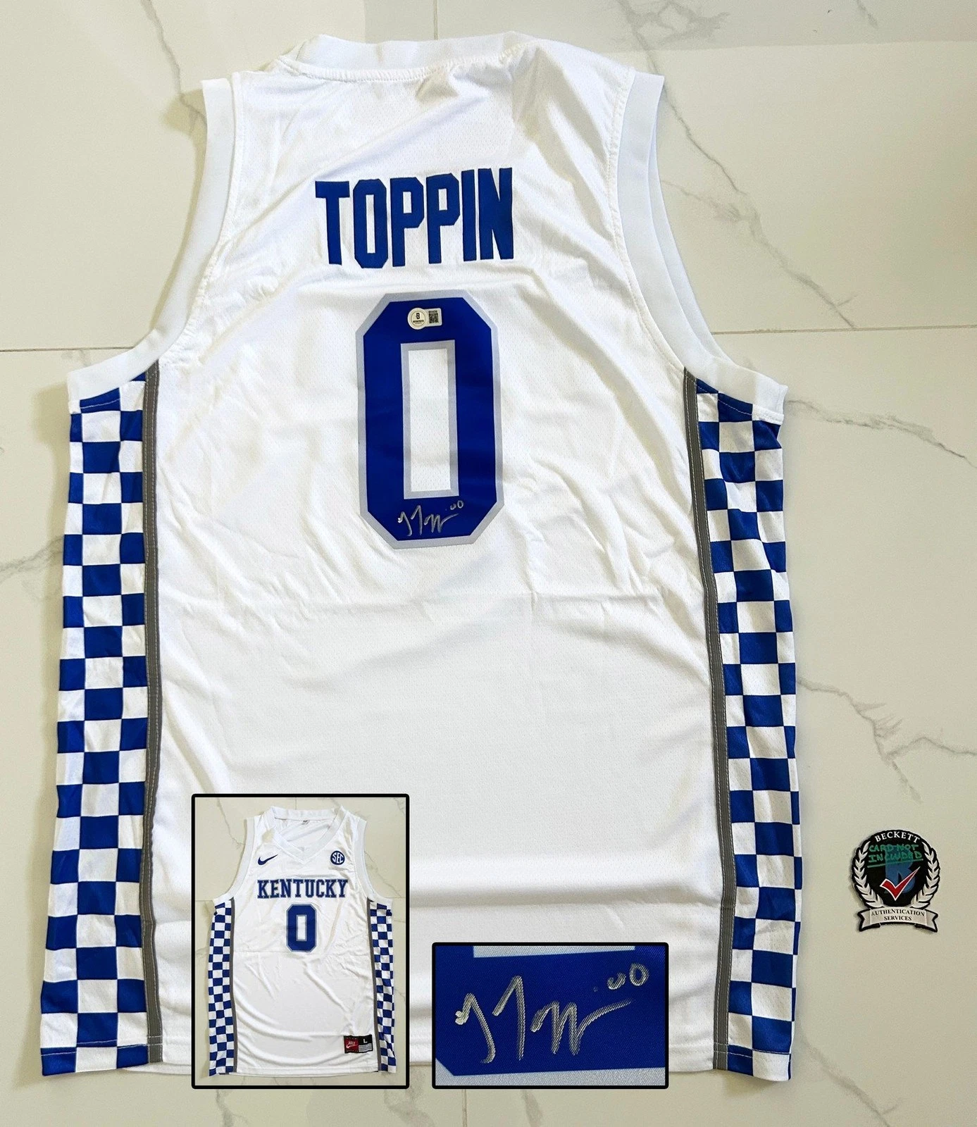 Jacob Toppin Signed Jersey Kentucky Wildcats Beckett BAS COA
