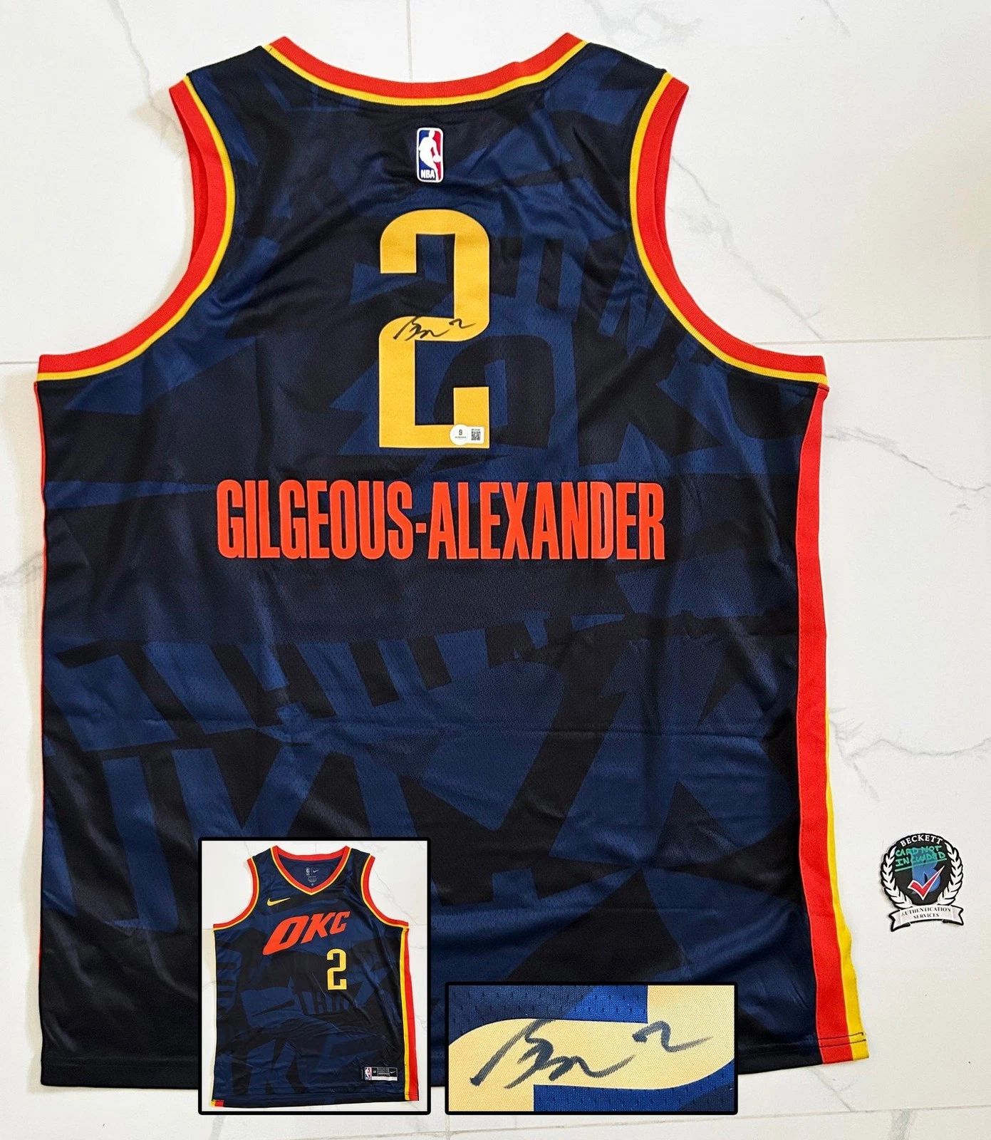 Shai Gilgeous-Alexander Signed Jersey Oklahoma City Thunder Beckett BAS 1 COA
