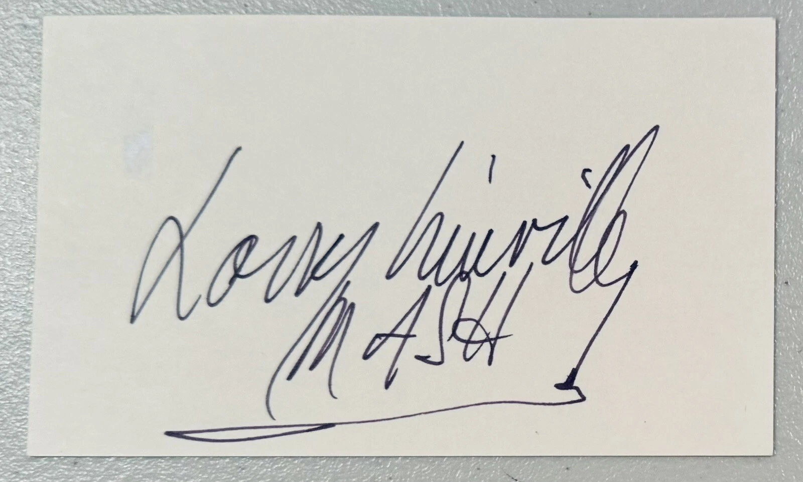 Larry Linville Signed Autographed 3x5 Card BAS Beckett Cert MASH M*A*S*H
