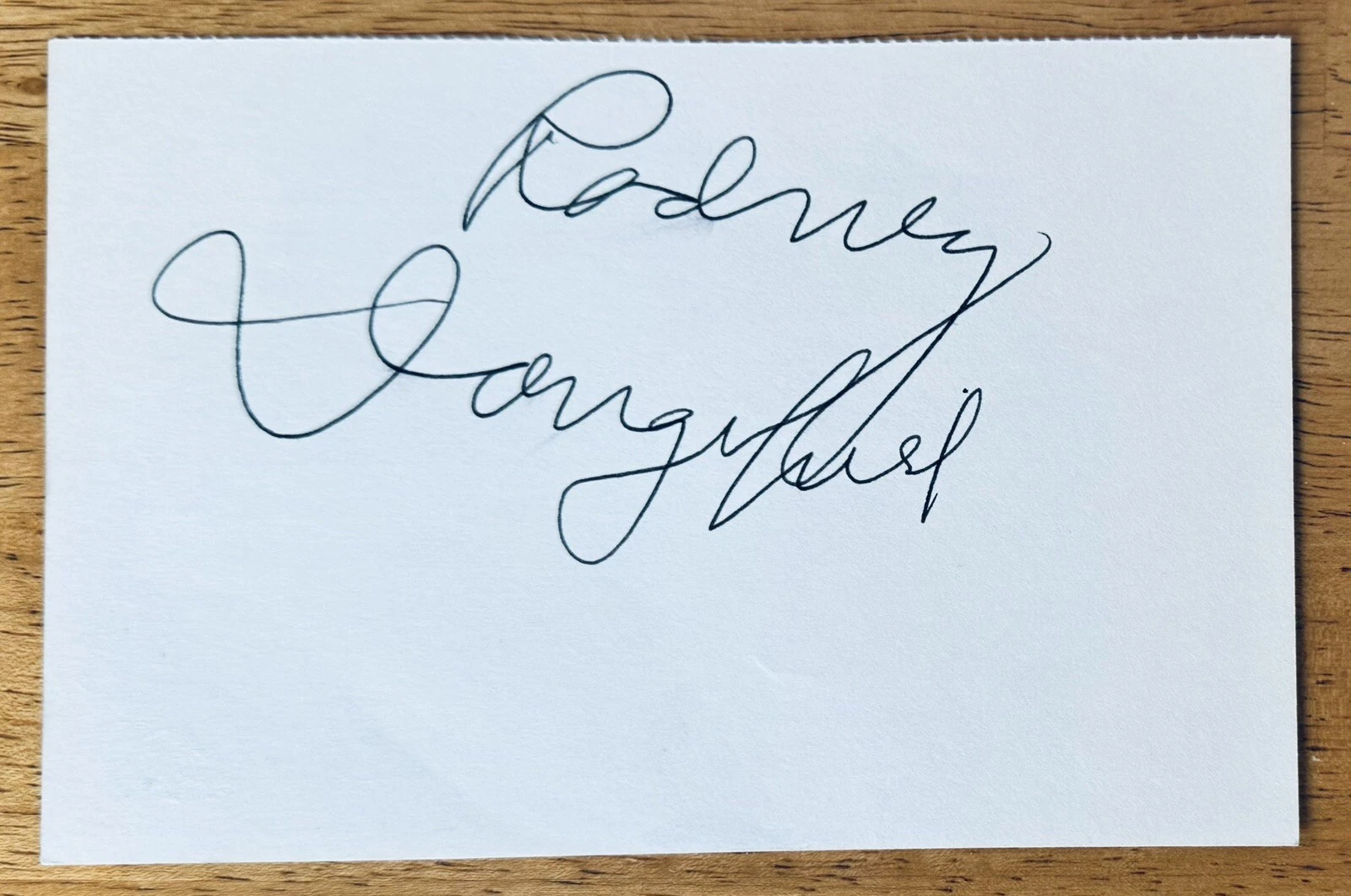 Rodney Dangerfield Signed Autographed 4x6 Card Beckett BAS Letter Caddyshack