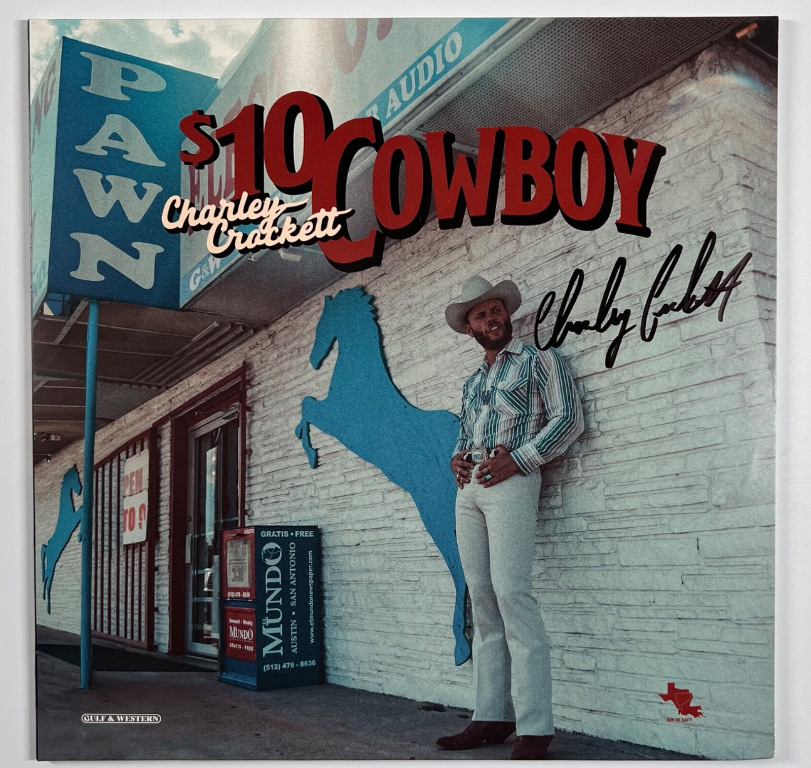 Charley Crockett JSA Signed Autograph Record Album $10 Cowboy
