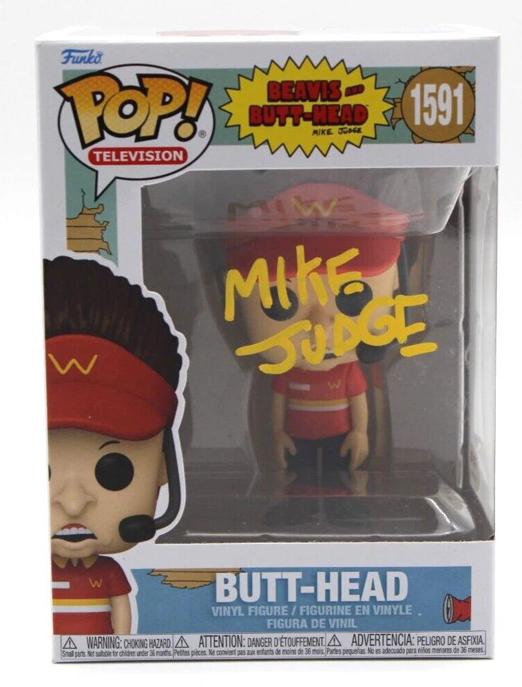 Mike Judge Butt-Head 1591 Signed Funko Beavis Butt-Head w/PSA DNA COA AO81241