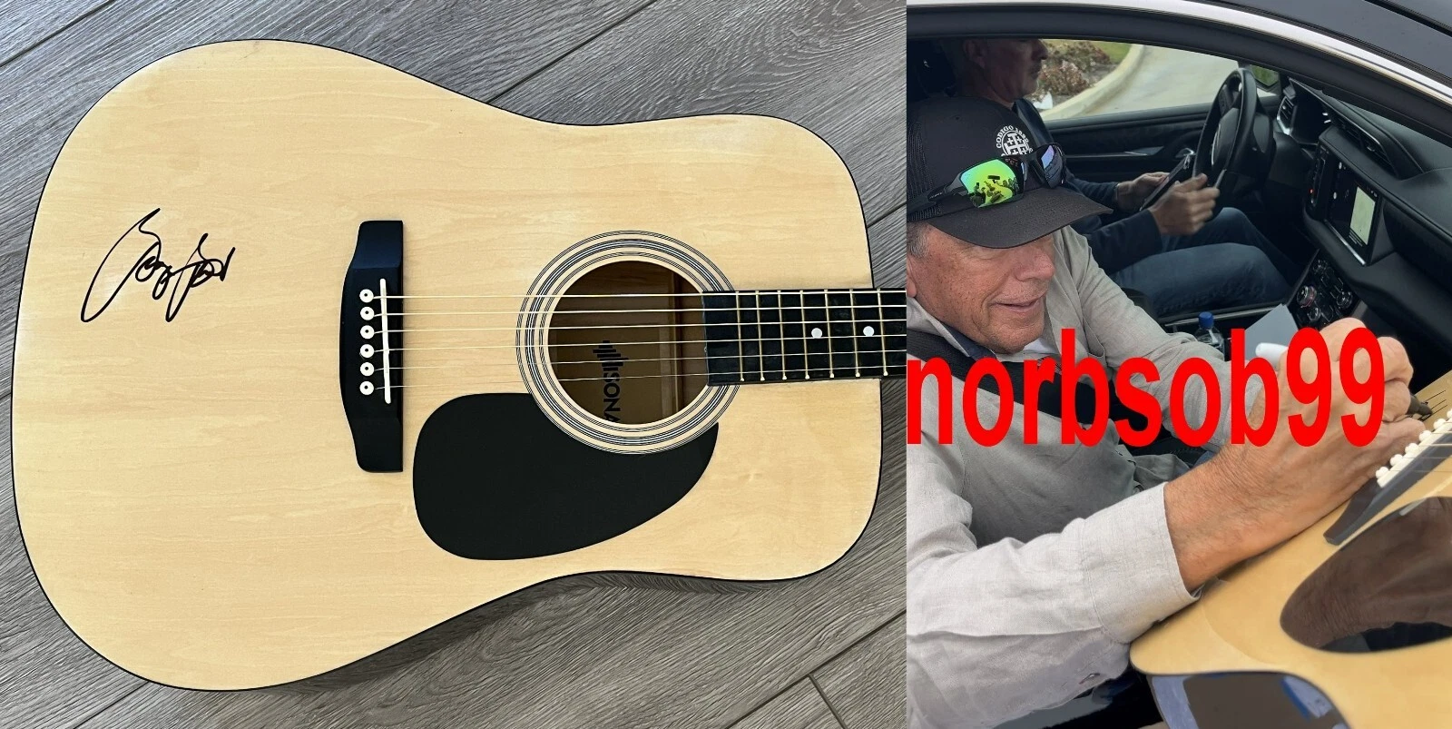 GEORGE STRAIT SIGNED AUTOGRAPH ACOUSTIC GUITAR w/EXACT VIDEO PROOF & BECKETT COA