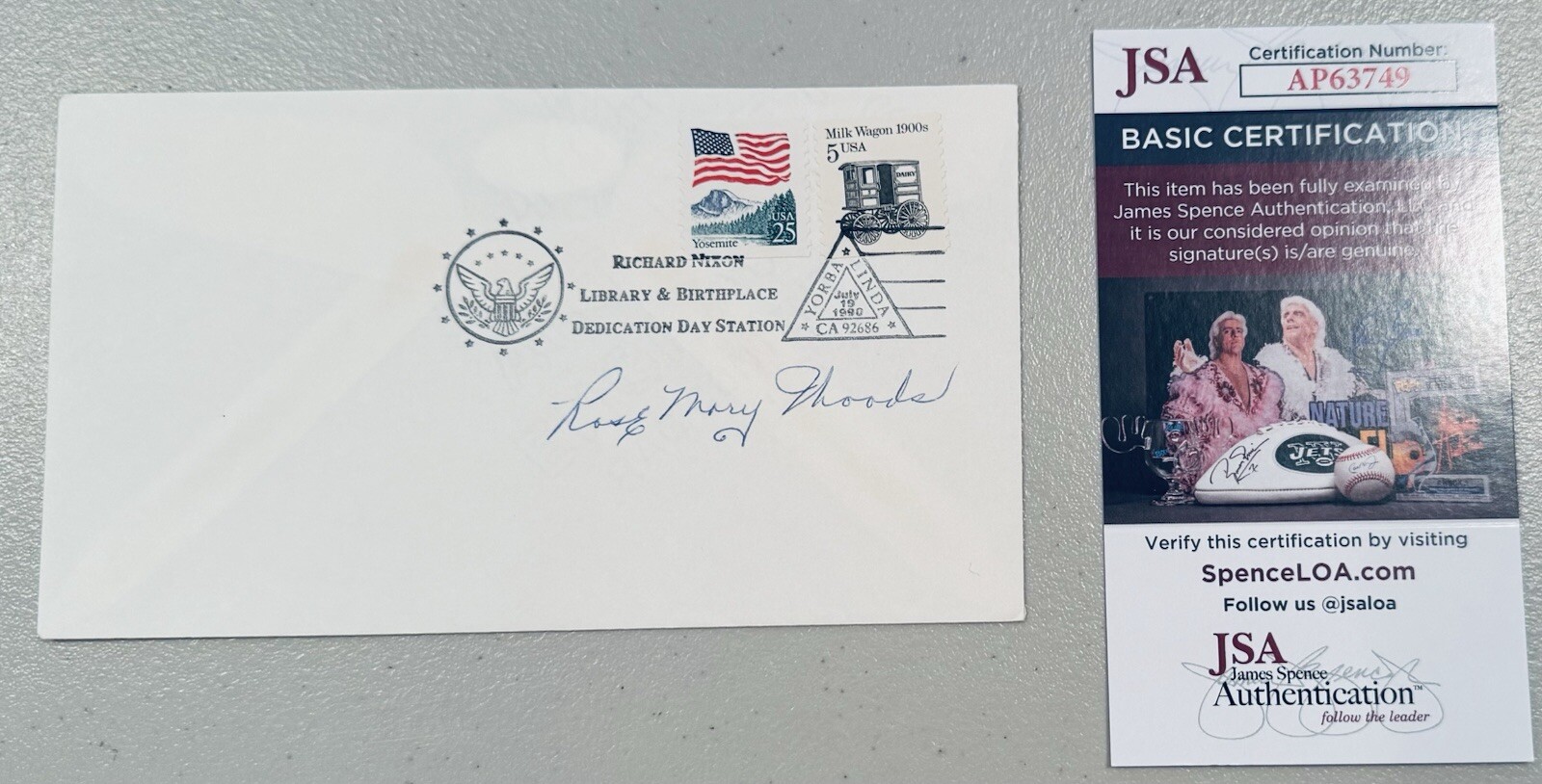 Rose Mary Woods Signed Autographed First Day Cover JSA Richard Nixon Secretary