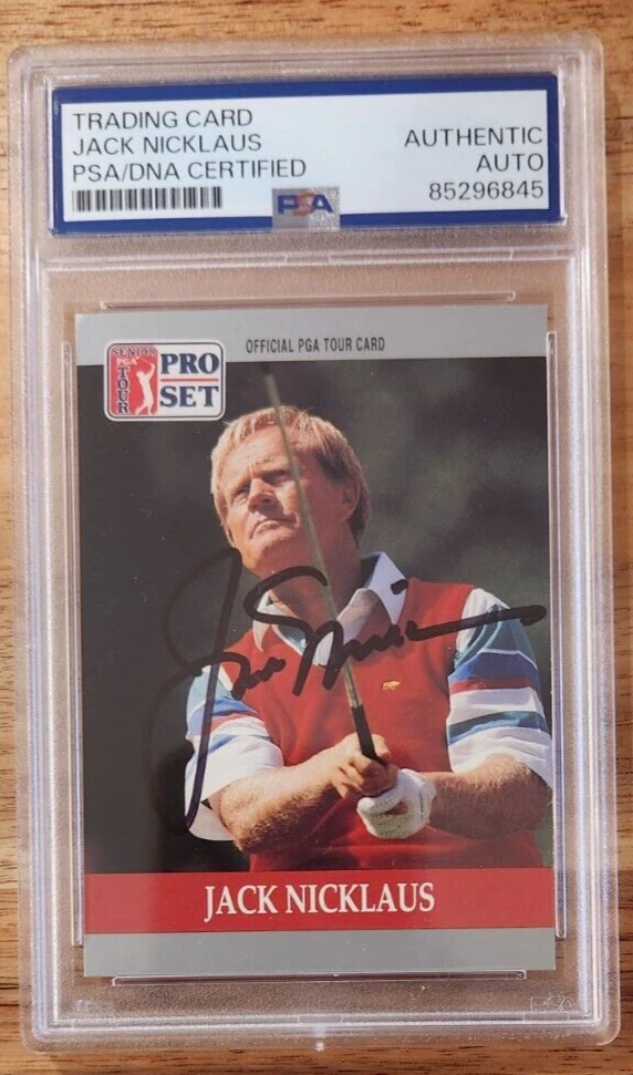 Jack Nicklaus Signed 1990 Pro Set Card w/ PSA/DNA COA Slab