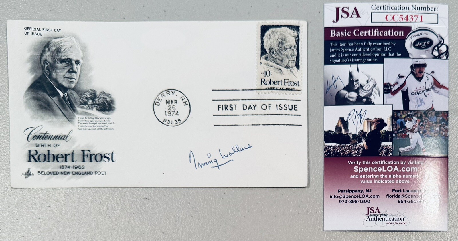 Irving Wallace Signed Autographed First Day Cover JSA Cert Screenwriter Author 2