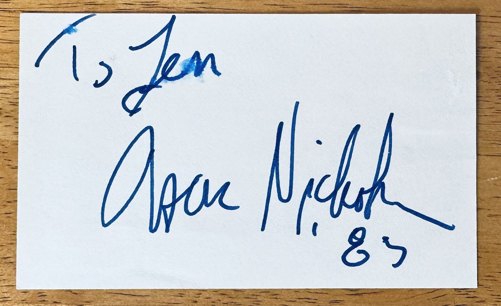 Jack Nicholson Signed Autographed 3x5 Card Full Beckett BAS Letter Batman Joker