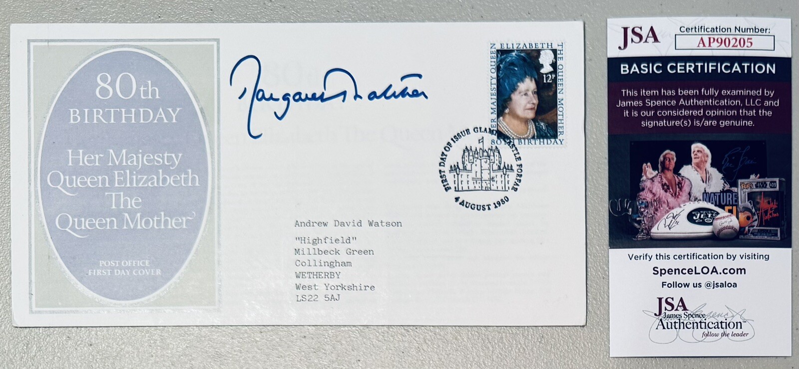 Margaret Thatcher Signed Autographed First Day Cover JSA UK Prime Minister 1
