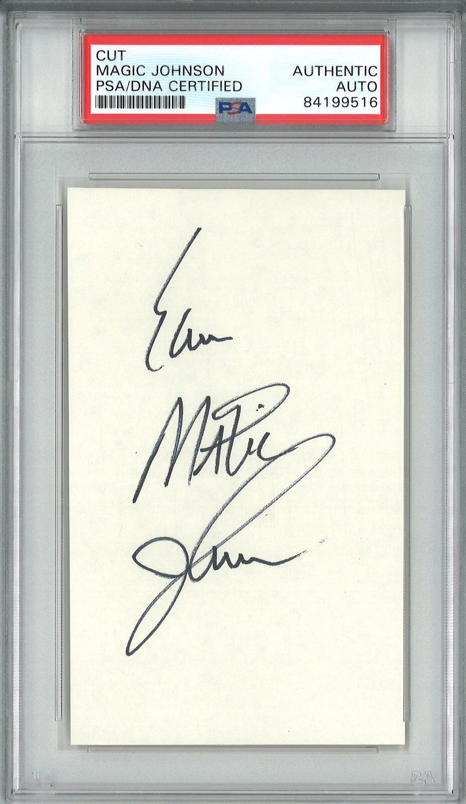 EARVIN MAGIC JOHNSON SIGNED CUT SIGNATURE PSA DNA RARE FULL NAME