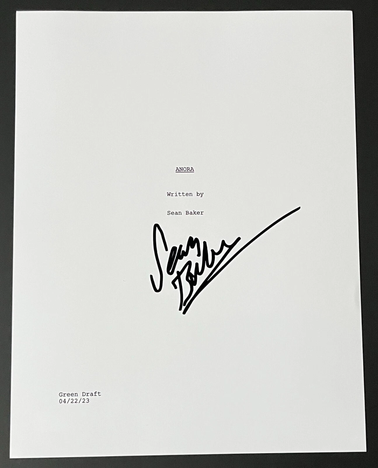 SEAN BAKER SIGNED AUTOGRAPH ANORA FULL 138 PAGE MOVIE SCRIPT w/PROOF