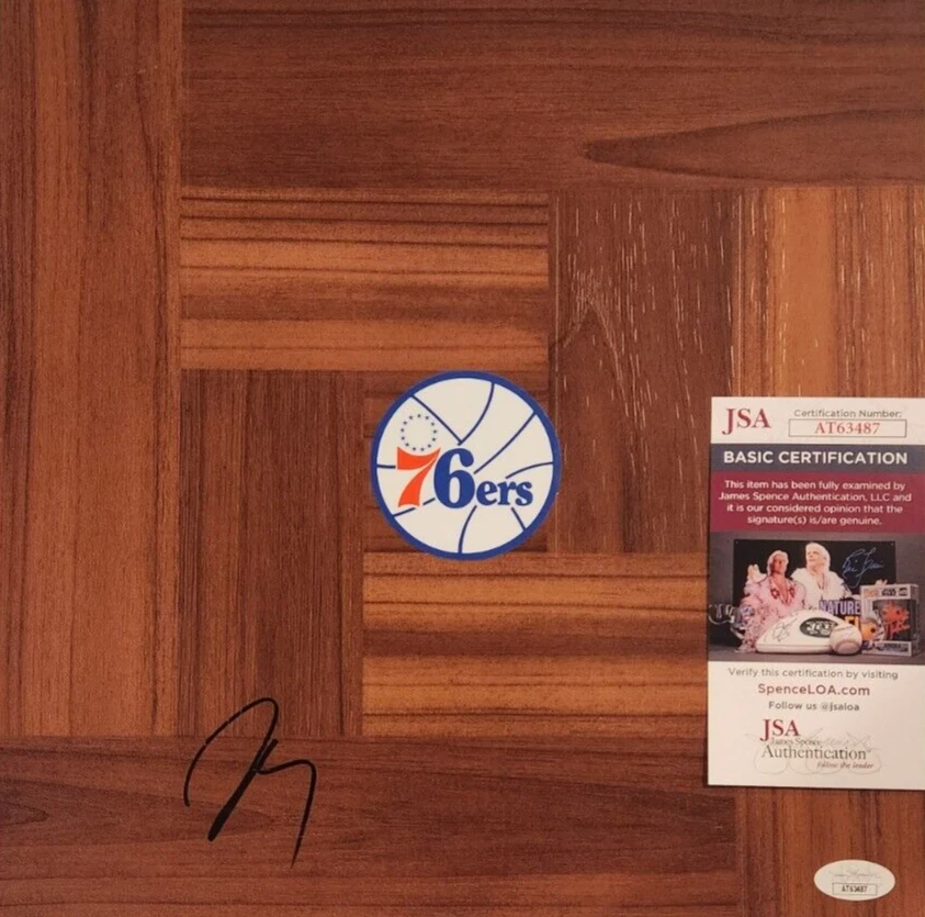 TYRESE MAXEY SIGNED FLOORBOARD W/ JSA COA #AT63487 PHILADELPHIA 76ERS KENTUCKY COLLECTIBLE MEMORABILIA