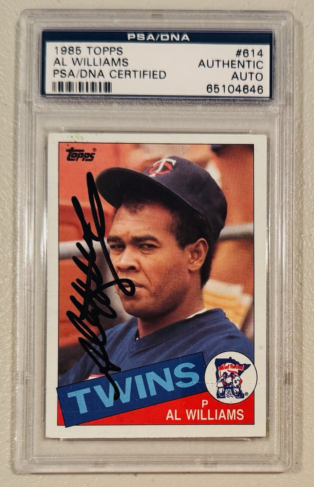 Al Williams Signed Autographed 1985 Topps Card #614 PSA DNA Certified Slabbed