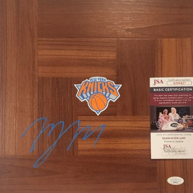 Miles McBride Signed Floorboard w/ JSA COA #AI99427 NY New York Knicks WVU
